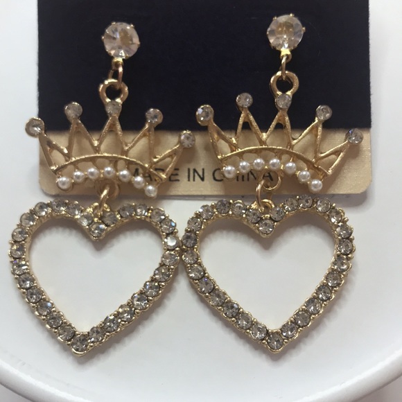 Queen Heart Earrings 👑❤️ Gold / silver - Picture 3 of 6